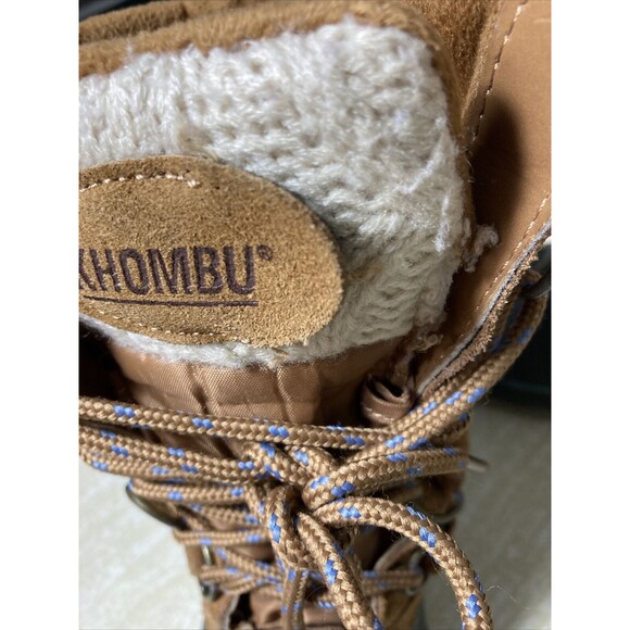 Khombu Cozy Duck Boot Women's Size 5 Brown Leather Snow Winter Mid Calf Lace Up - Picture 12 of 12